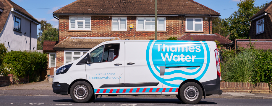 Thames Water van outside a house